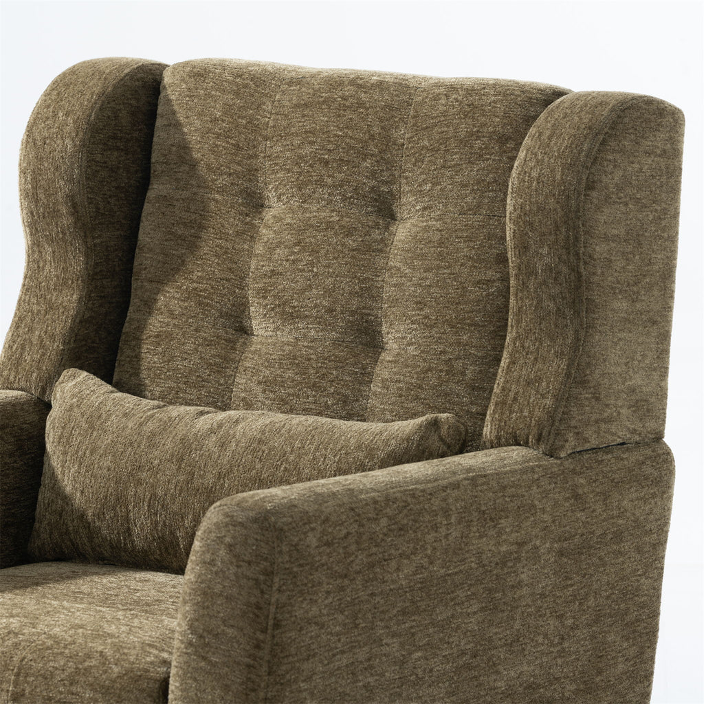 Modern Chenille Accent Armchair with Lumbar Pillow