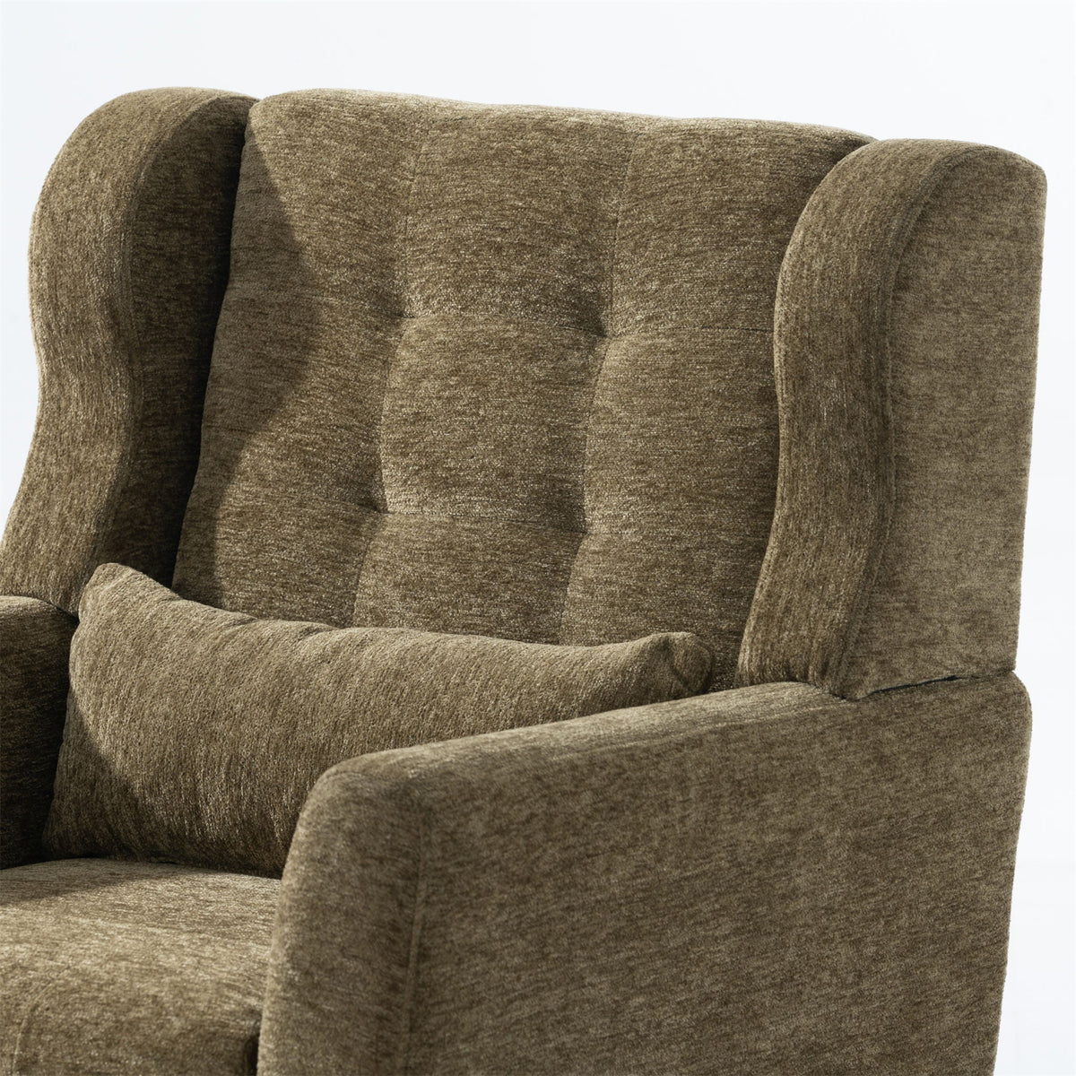 Modern Chenille Accent Armchair with Lumbar Pillow