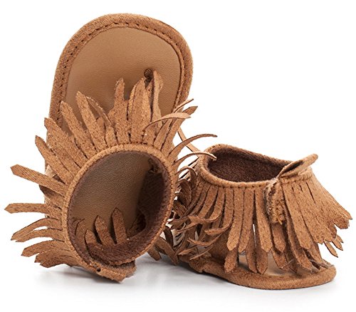 Baby Girls’ Fringe Moccasin Sandals – 0–12 Months