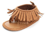 Baby Girls’ Fringe Moccasin Sandals – 0–12 Months