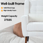 Modern Chenille Accent Armchair with Lumbar Pillow