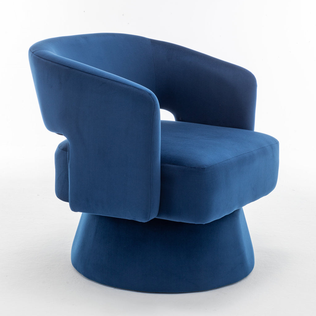 Velvet 360° Swivel Barrel Accent Chair
