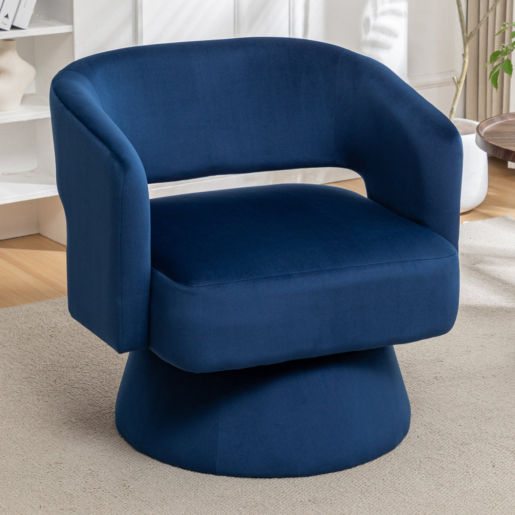Velvet 360° Swivel Barrel Accent Chair