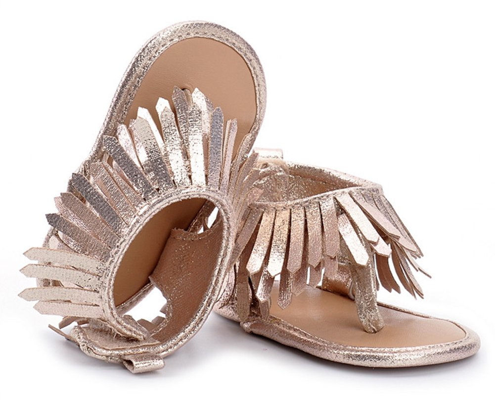 Baby Girls’ Fringe Moccasin Sandals – 0–12 Months