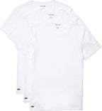 Lacoste Men's Essentials 3 Pack 100% Cotton Regular Fit Crew Neck T-Shirts