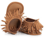 Baby Girls’ Fringe Moccasin Sandals – 0–12 Months