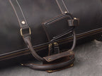 Full Grain Leather Duffle Bag with Shoe Compartment, Vintage Men's Weekender Travel Bag