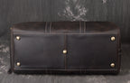 Full Grain Leather Duffle Bag with Shoe Compartment, Vintage Men's Weekender Travel Bag