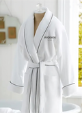 Cotton Waffle Weave Resort Robe – White