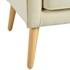 Mid-Century Modern Armchair - Tufted Fabric Accent Chair with Solid Wood Legs