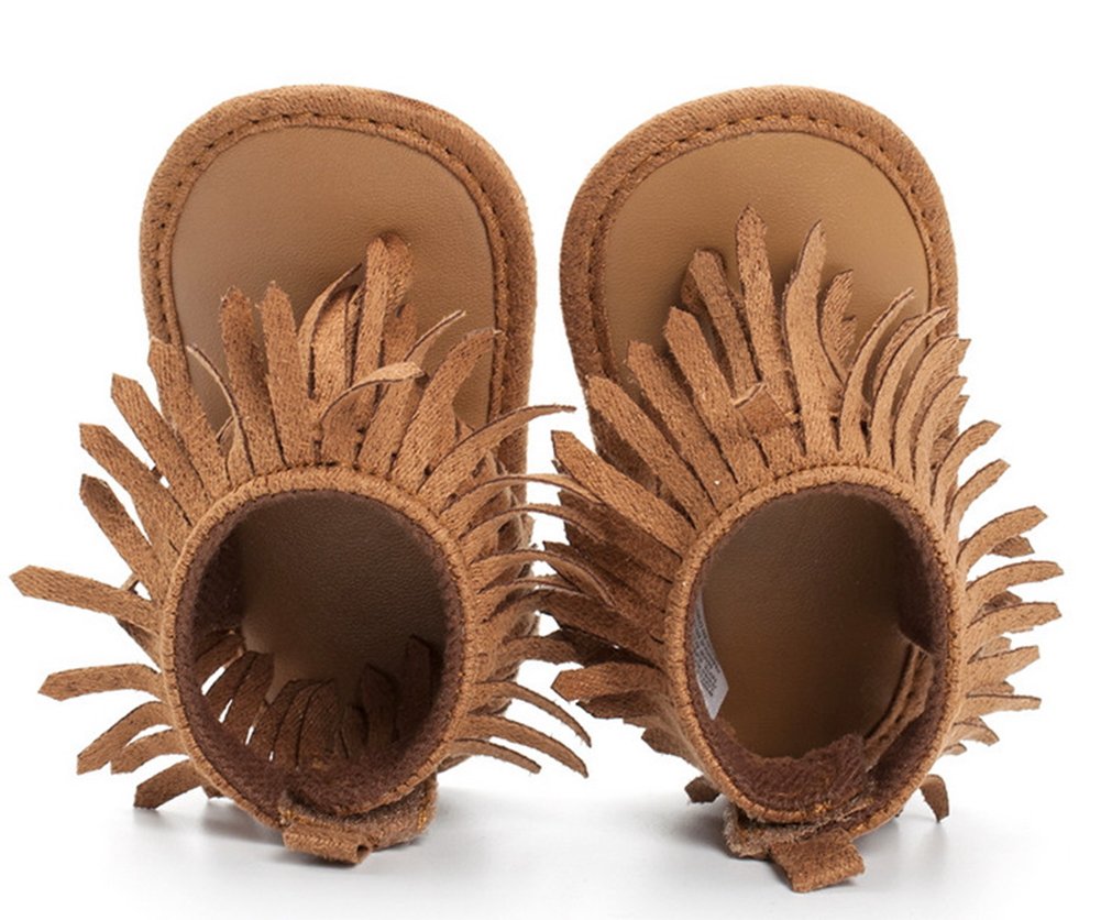Baby Girls’ Fringe Moccasin Sandals – 0–12 Months