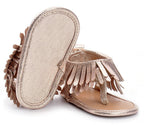 Baby Girls’ Fringe Moccasin Sandals – 0–12 Months