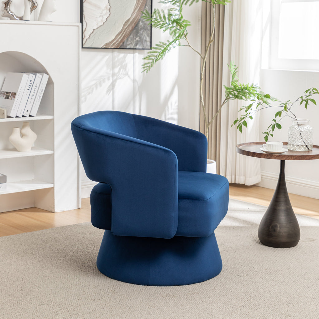 Velvet 360° Swivel Barrel Accent Chair