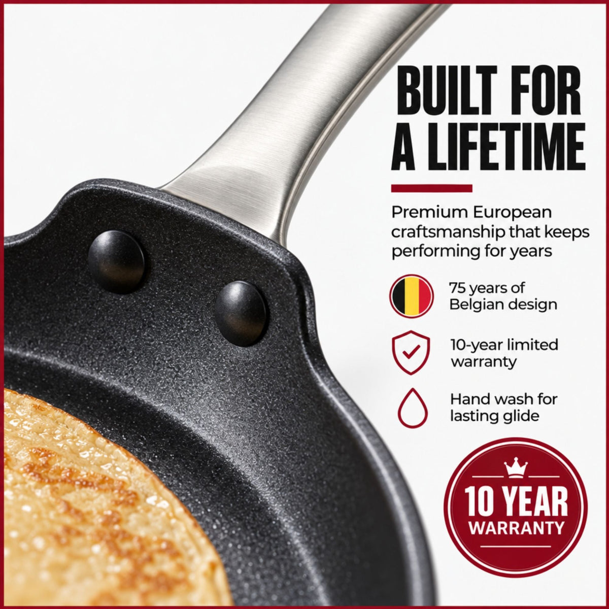 Ceramic Nonstick Crepe Pan, 10"