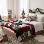 Sunset Maple Farmhouse Plaid Throw Blanket