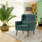 Modern Chenille Accent Armchair with Lumbar Pillow