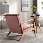 Classic Mid-Century Accent Chair with Open Wood Frame & Plush Cushioning