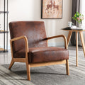 Classic Mid-Century Accent Chair with Open Wood Frame & Plush Cushioning