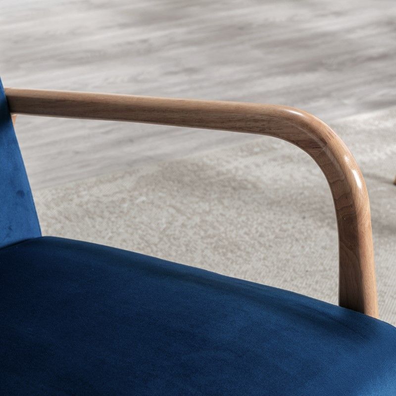 Classic Mid-Century Accent Chair with Open Wood Frame & Plush Cushioning
