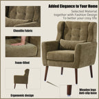 Modern Chenille Accent Armchair with Lumbar Pillow