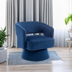 Velvet 360° Swivel Barrel Accent Chair