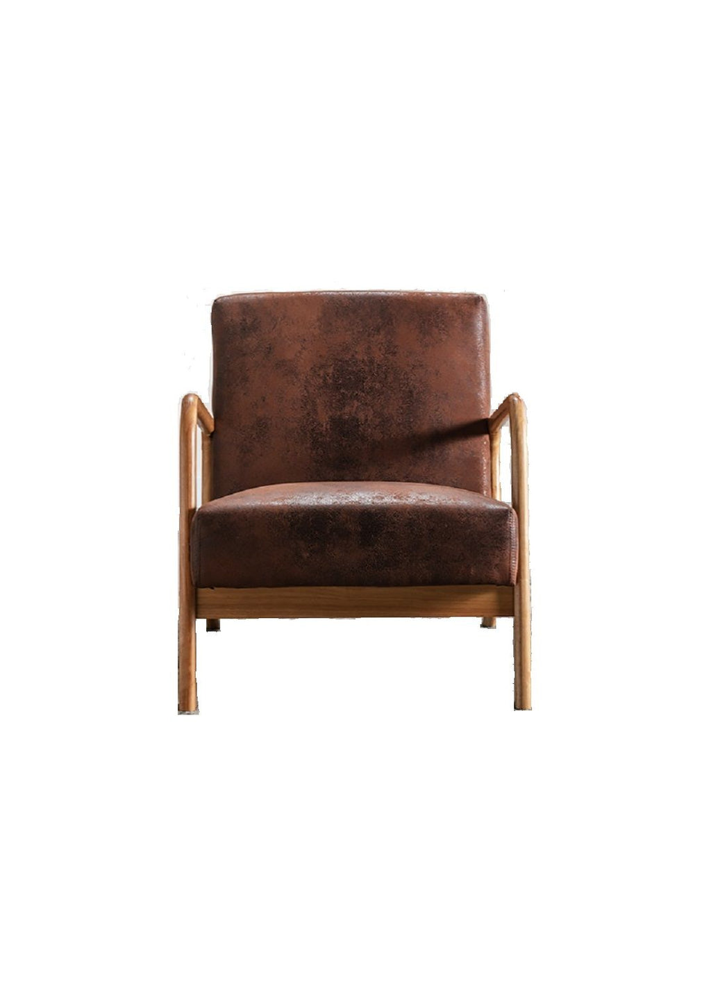 Classic Mid-Century Accent Chair with Open Wood Frame & Plush Cushioning