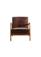 Classic Mid-Century Accent Chair with Open Wood Frame & Plush Cushioning
