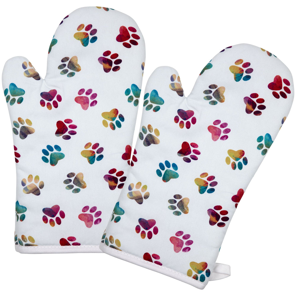 Rainbow Paw Print Kitchen Linens Set