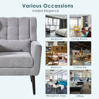 Modern Chenille Accent Armchair with Lumbar Pillow