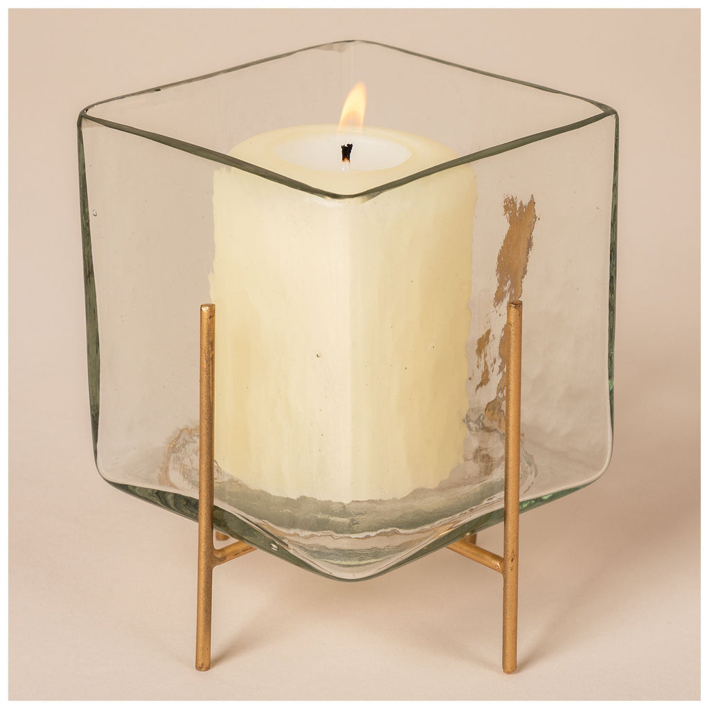 Gold Square Tea Light Holder
