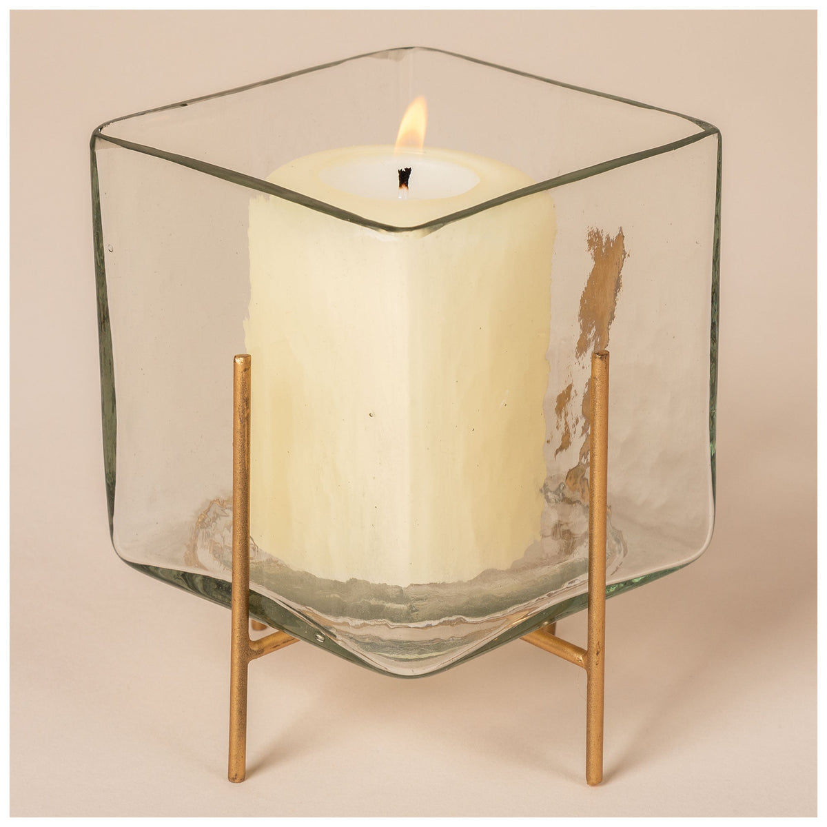 Gold Square Tea Light Holder