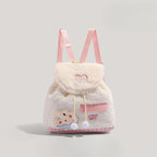 Autumn and winter fluffy backpack purse mini, fashionable female sweet plush backpack small, versatile student bag, toddler purse