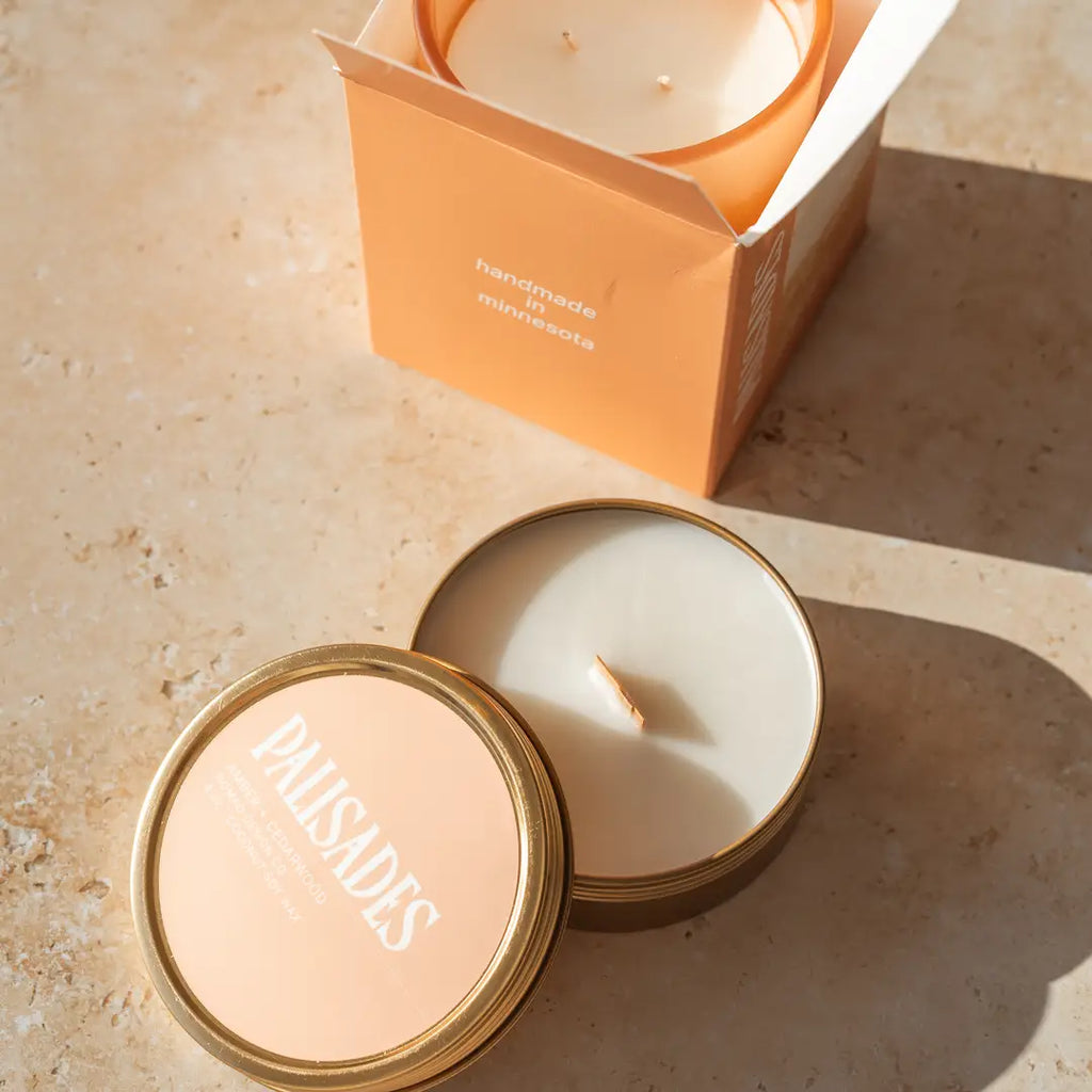 Palisades Amber Travel Tin Candle