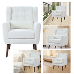 Modern Chenille Accent Armchair with Lumbar Pillow