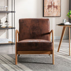 Classic Mid-Century Accent Chair with Open Wood Frame & Plush Cushioning