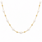Ashley Freshwater Pearl Necklace - Waterproof Steel