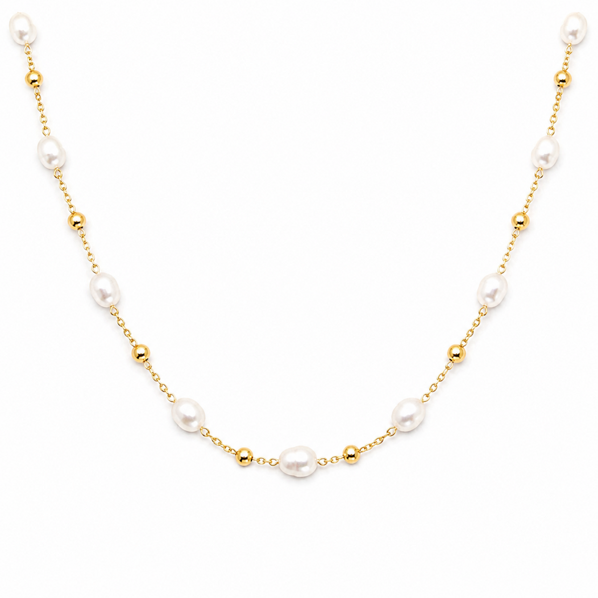 Ashley Freshwater Pearl Necklace - Waterproof Steel
