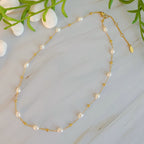 Ashley Freshwater Pearl Necklace - Waterproof Steel