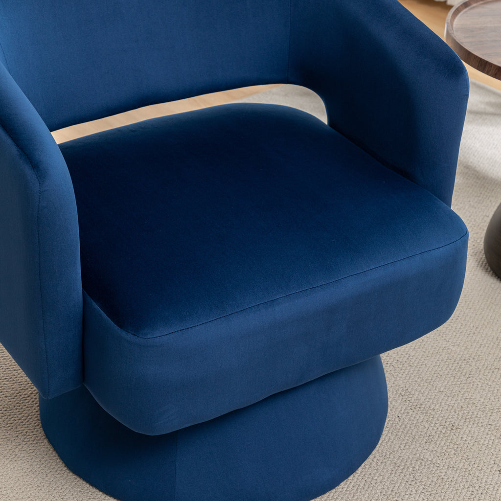 Velvet 360° Swivel Barrel Accent Chair