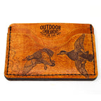 Handcrafted Leather Slim Card Holder Wallet  - Mallard Ducks