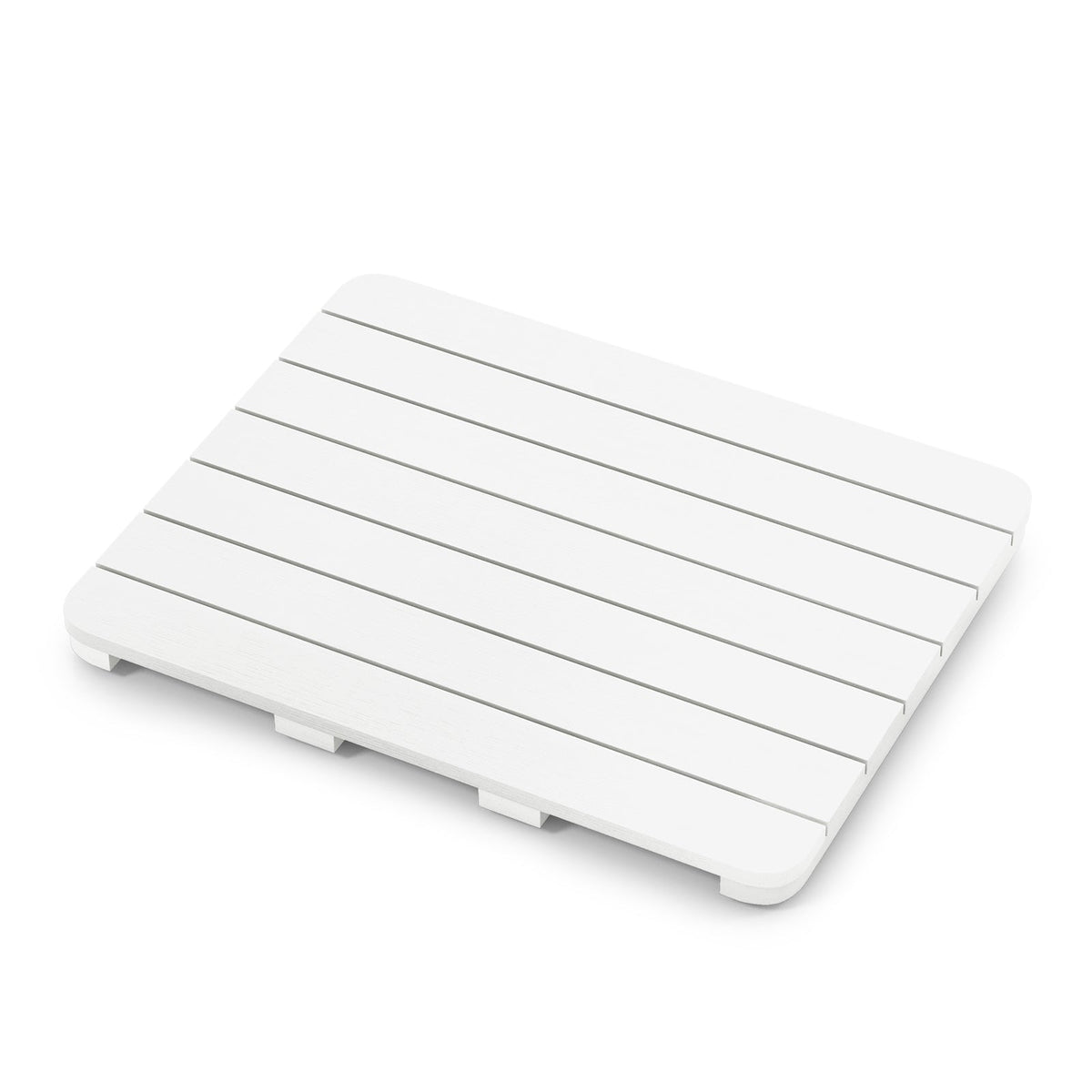 Waterproof HIPS Bath Spa Shower Mat with Non Slip Foot Pads-White