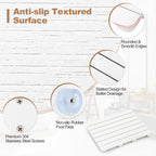 Waterproof HIPS Bath Spa Shower Mat with Non Slip Foot Pads-White