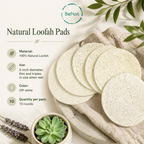 10-Pack Natural Loofah Pads