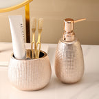 Rose Gold Ceramic Bathroom Accessory Set – 4 Pieces