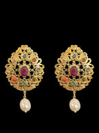 PS373 FAHM Navratan pendant set  with real stones ( READY TO SHIP )
