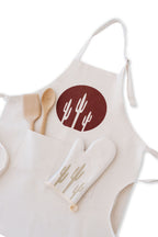 Saguaro Dark Clay Linen-Blend Kitchen Apron
