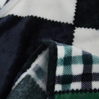 Forest Green Plaid Flannel Throw Blanket