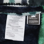 Forest Green Plaid Flannel Throw Blanket