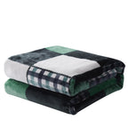 Forest Green Plaid Flannel Throw Blanket