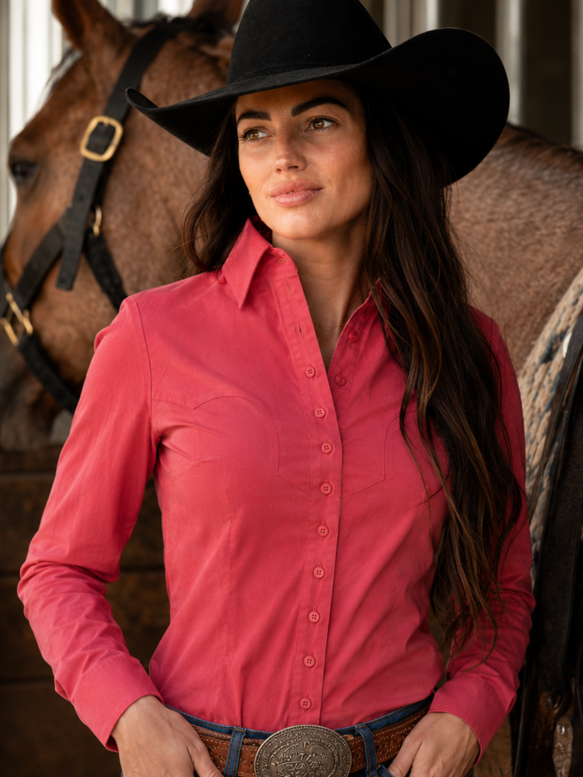 Coral Cool Ride™ Women’s Western Riding Shirt